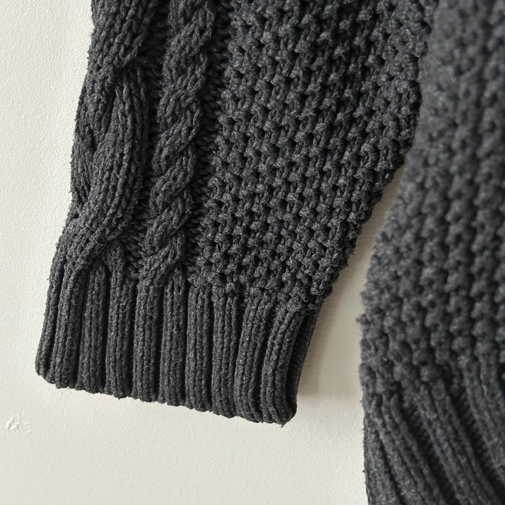 Quince 100% Organic Cotton Oversized Gray Cable Cardigan - Picture 13 of 16